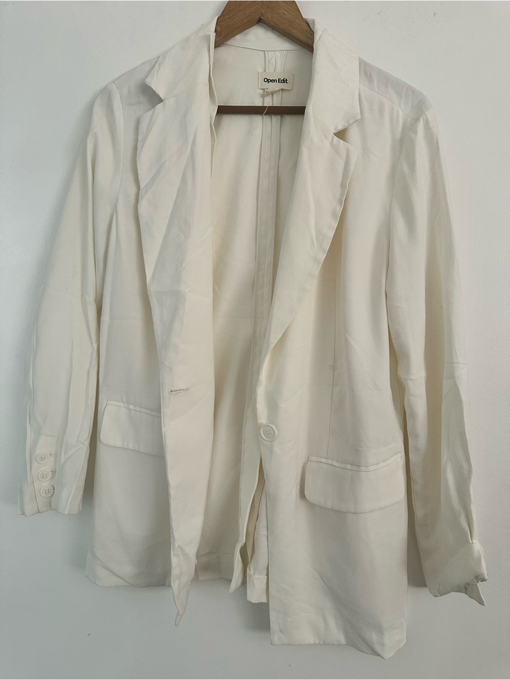 OPEN EDIT Women's Cream Blazer Jacket